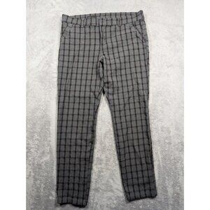 Kut From The Kloth Pants Womens Size 12P Gray Plaid Skinny Ankle Academia